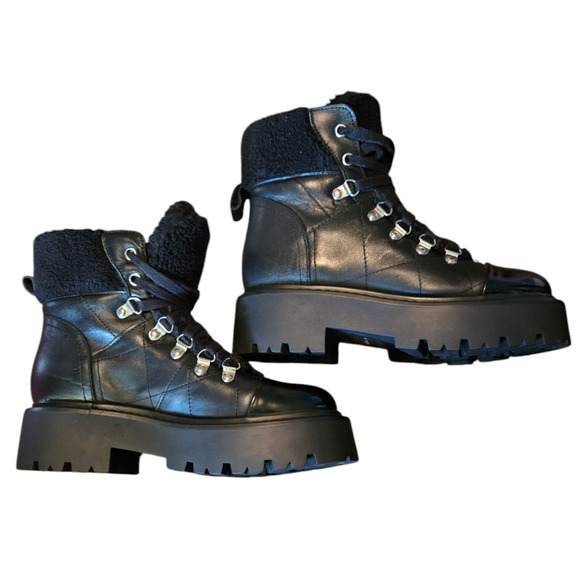 Steve Madden Reyen Leather Boots Size 6.5 - Picture 3 of 5